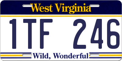 WV license plate 1TF246