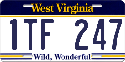 WV license plate 1TF247