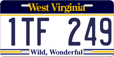 WV license plate 1TF249