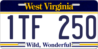 WV license plate 1TF250