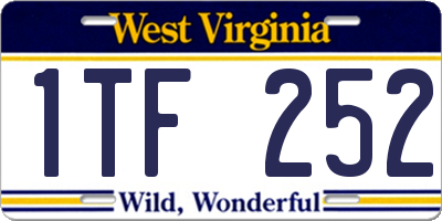 WV license plate 1TF252