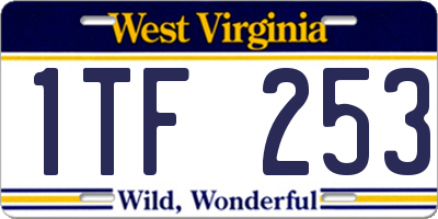 WV license plate 1TF253