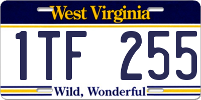WV license plate 1TF255