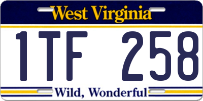 WV license plate 1TF258