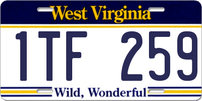 WV license plate 1TF259