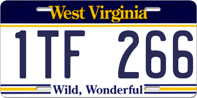 WV license plate 1TF266
