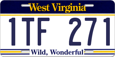 WV license plate 1TF271