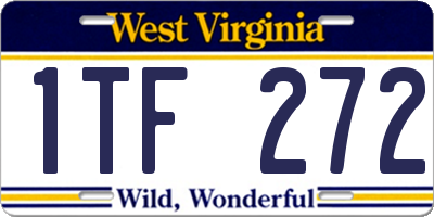 WV license plate 1TF272