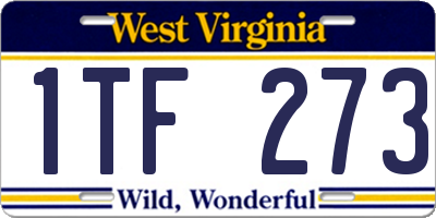 WV license plate 1TF273