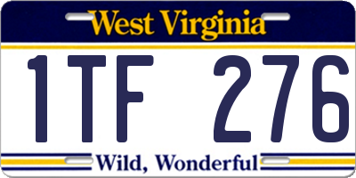 WV license plate 1TF276