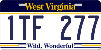 WV license plate 1TF277