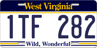 WV license plate 1TF282