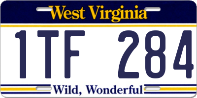 WV license plate 1TF284