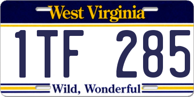 WV license plate 1TF285