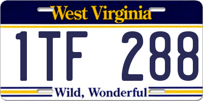 WV license plate 1TF288