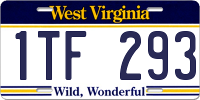 WV license plate 1TF293
