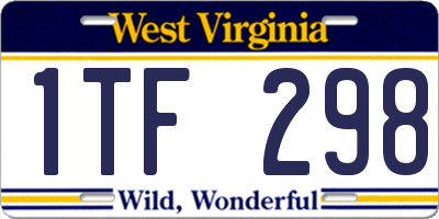 WV license plate 1TF298