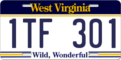 WV license plate 1TF301