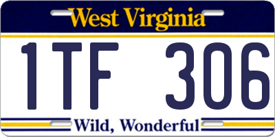 WV license plate 1TF306