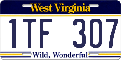 WV license plate 1TF307