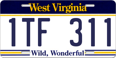 WV license plate 1TF311