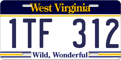 WV license plate 1TF312