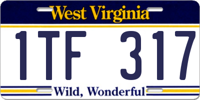 WV license plate 1TF317