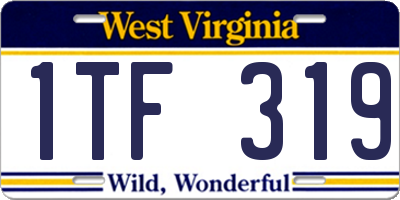 WV license plate 1TF319