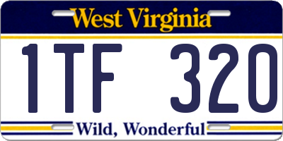 WV license plate 1TF320