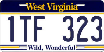 WV license plate 1TF323
