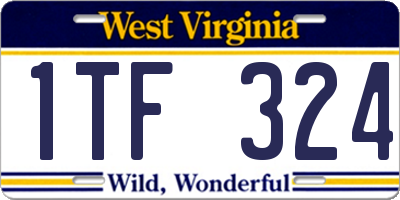 WV license plate 1TF324
