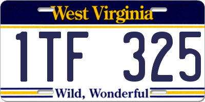WV license plate 1TF325
