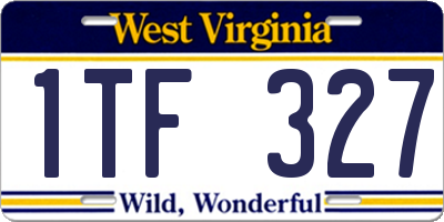 WV license plate 1TF327