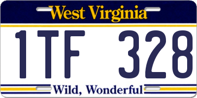 WV license plate 1TF328