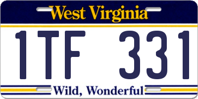 WV license plate 1TF331