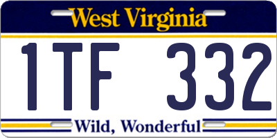 WV license plate 1TF332