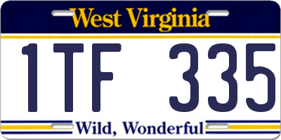 WV license plate 1TF335