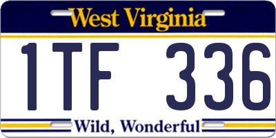 WV license plate 1TF336