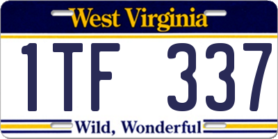 WV license plate 1TF337
