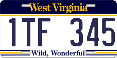 WV license plate 1TF345