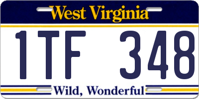 WV license plate 1TF348