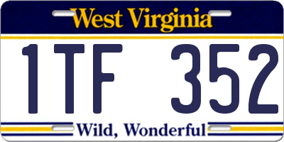 WV license plate 1TF352