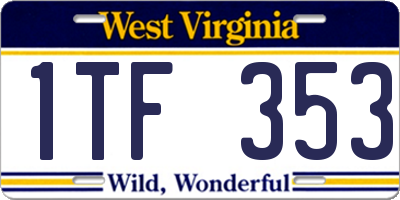 WV license plate 1TF353