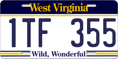 WV license plate 1TF355
