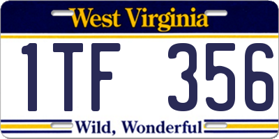 WV license plate 1TF356