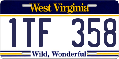 WV license plate 1TF358