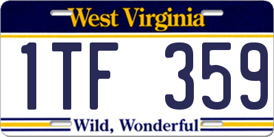 WV license plate 1TF359