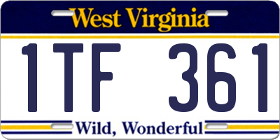 WV license plate 1TF361