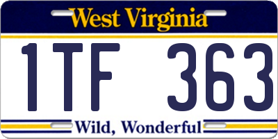 WV license plate 1TF363