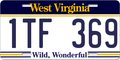 WV license plate 1TF369